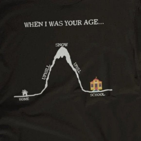 When I was your age Shirt Uphill both ways in the snow shirt - Picture 1 of 1